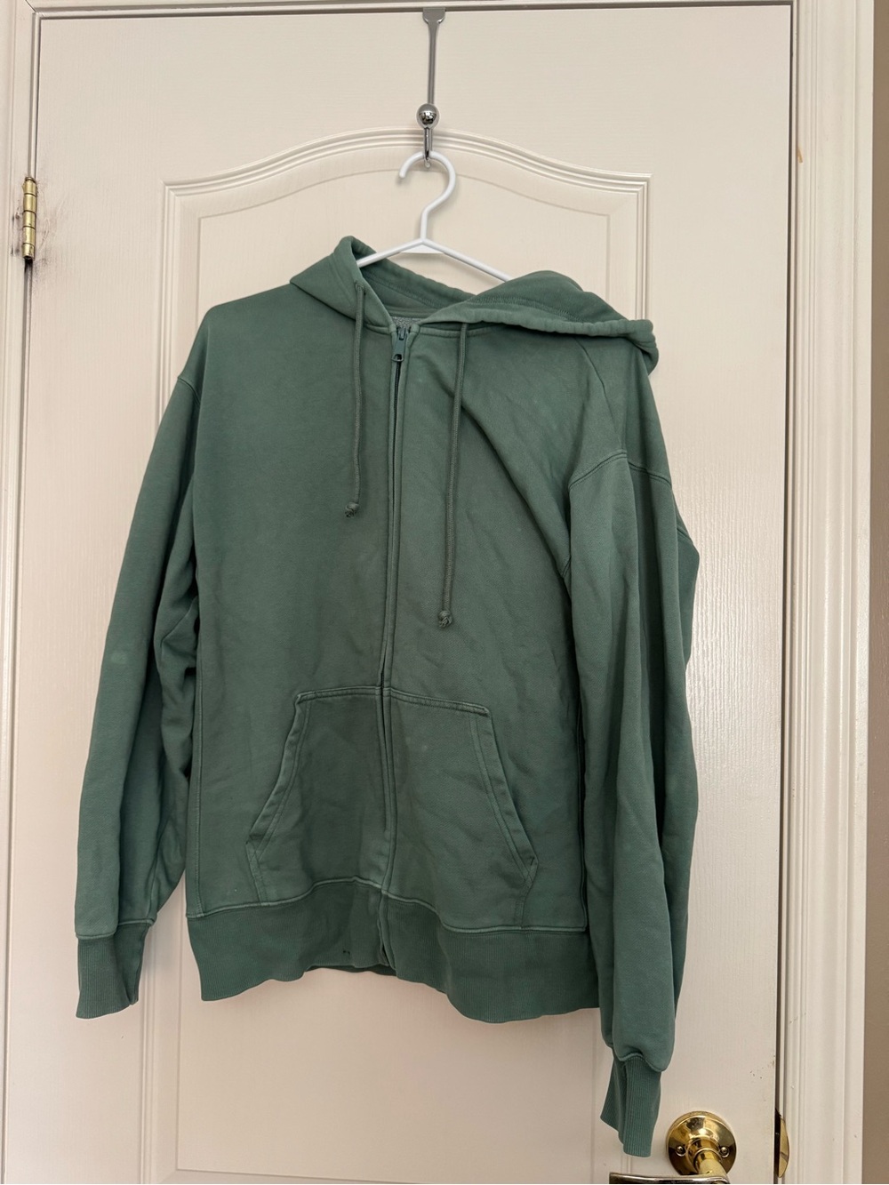 Aritzia Olive Green Full-Zip Hooded Sweatshirt